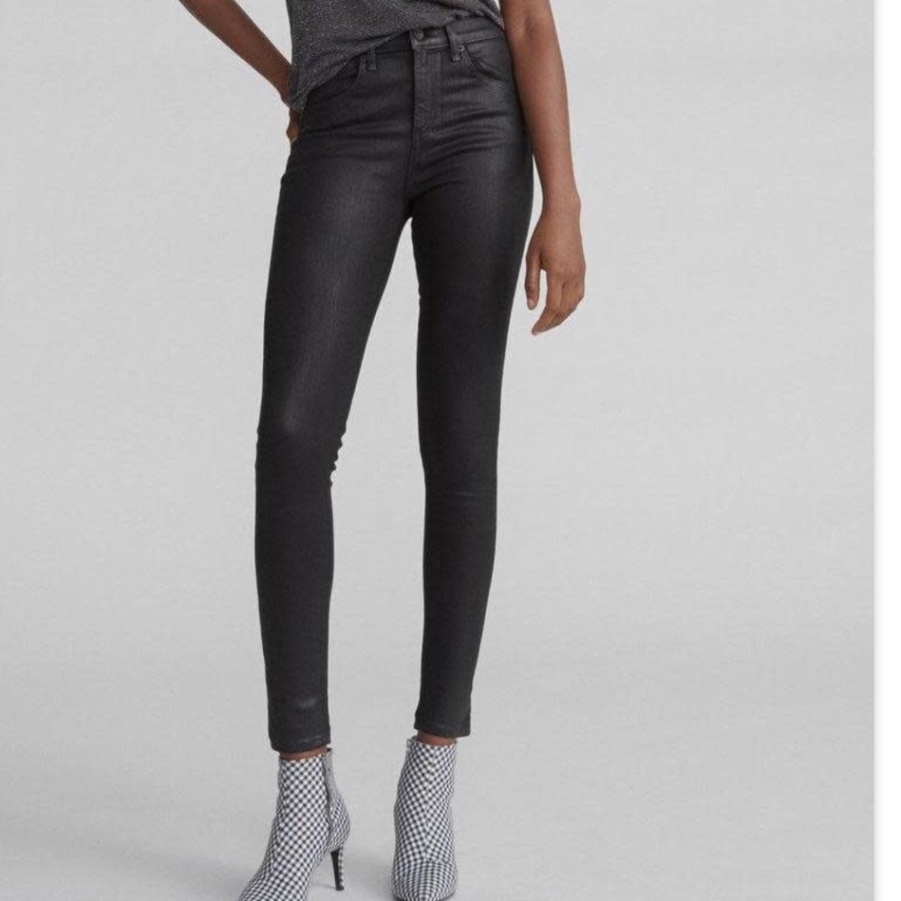 Rag & Bone - Nina High-Rise Skinny - coated black - size 28